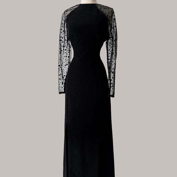 Brand New US 12 Safiyaa Evening Maxi Dress in Black Color - Picture 1 of 5